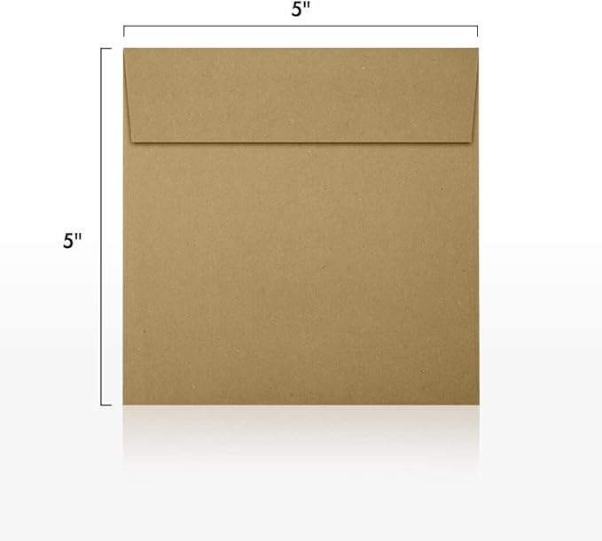 LUXPaper Square Invitation Envelopes | Peel & Press | 5" x 5" | Grocery Bag - Image 3