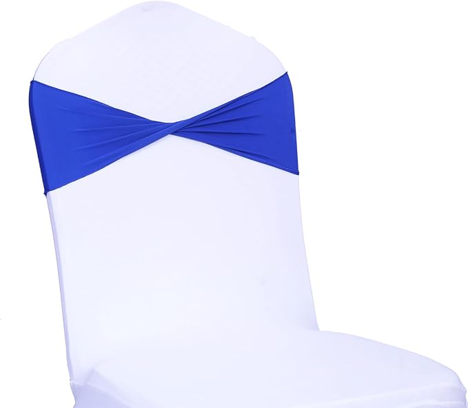 MDS Pack of 200 Spandex Chair Sashes Bows Elastic Stretch Dining Chair Bands - Image 3