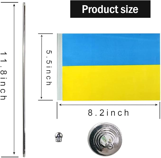 Ukraine Flag Ukrainian Flags, Small Mini Ukrainian Desk Flag, Used - Image 2
