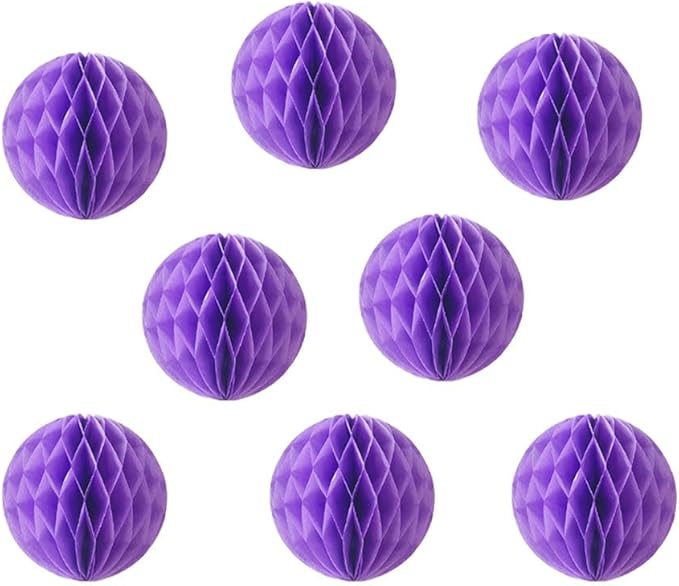 8pcs 10 inch Paper Honeycomb Balls Decorative Tissue Honeycomb Balls Paper Pom by ZGjoy