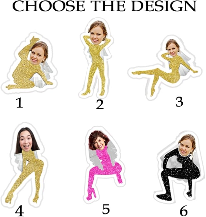 Custom 50 Pcs Double-Sided Wedding Stir Stick, Personalized Bride Face Dancers - Image 3
