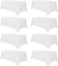 sancua 8 Pack White Tablecloth 90 x 132 Inch by sancua