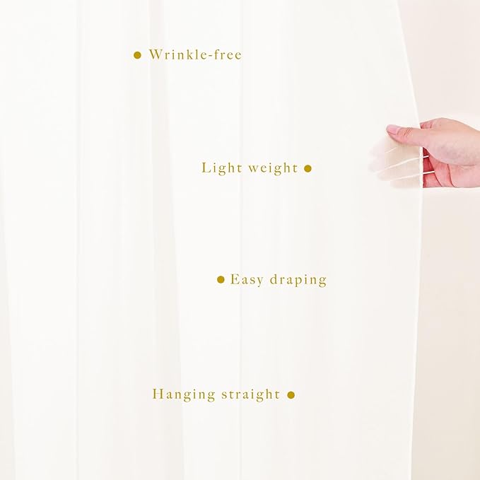Wedding Arch Draping Fabric 8 Panels 20Ft Length x 28" Width Ivory Arch Drapes - Image 5