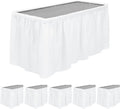 TURSTIN 6 Pieces White Plastic Table Skirts 14 Feet x 29 Inch by TURSTIN