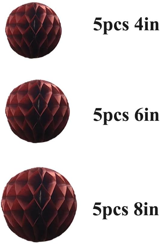 15pcs Honeycomb Balls Decorations 4'' 6'' 8'' Party Honeycomb Ball Flowers - Image 2