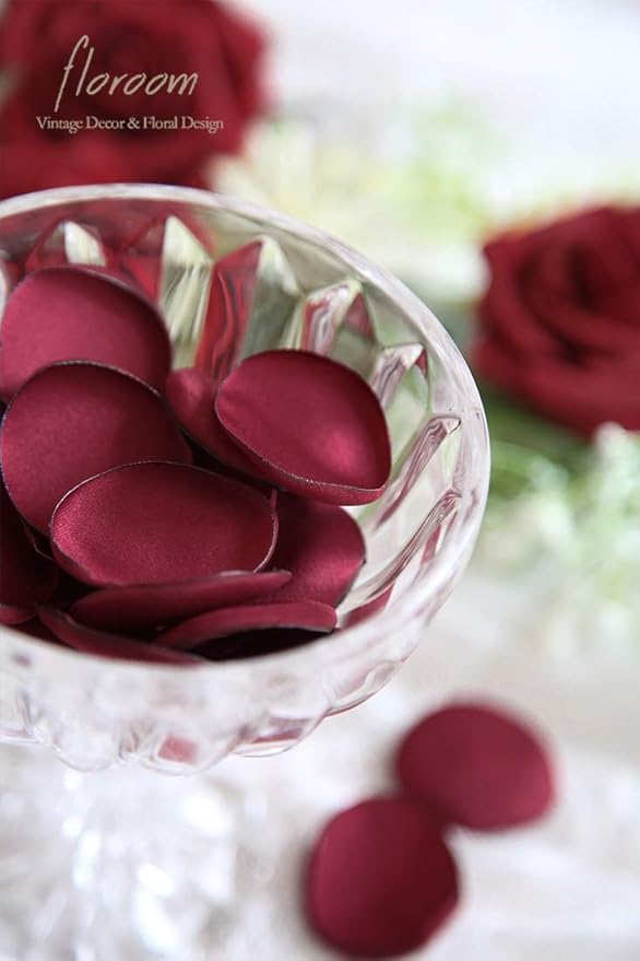 Floroom 300pcs Rose Petals Burgundy Faux Silk Flower Petals - Image 4
