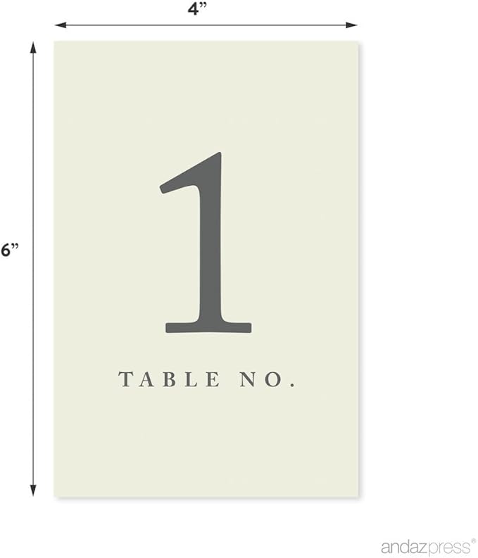Andaz Press Table Numbers 1-20 on Perforated Paper, 4x6-inch Single Sided Sign - Image 2