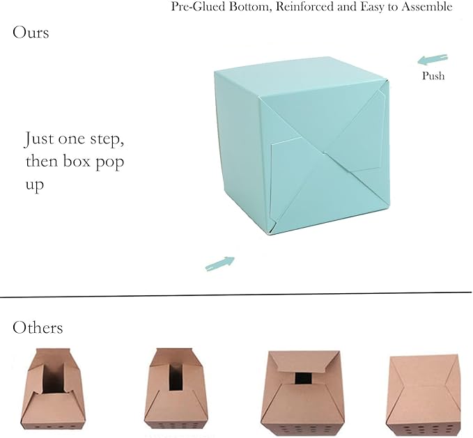 Oletx 25 Pcs Blue Paper Gift Boxes, Small Candy Boxes Bulk, Goodie Treat Boxes - Image 3