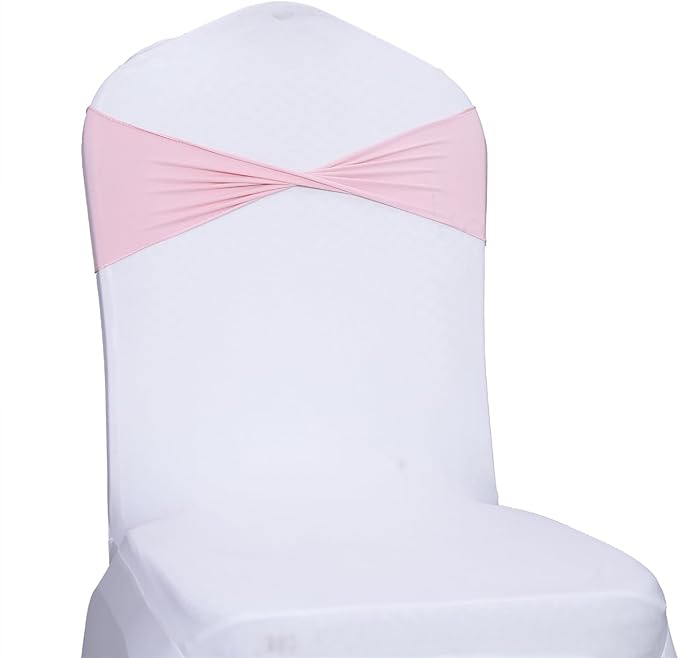 MDS Pack of 250 Spandex Chair Sashes Bows Elastic Stretch Dining Chair Bands - Image 3