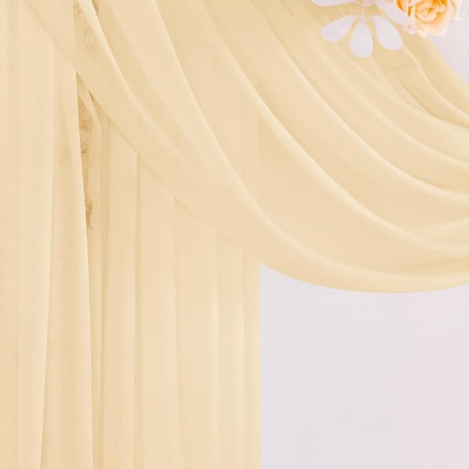 Champagne Gold Wedding Arch Draping Fabric 2 Panels 29" x 20 FT Wedding Drapes - Image 4