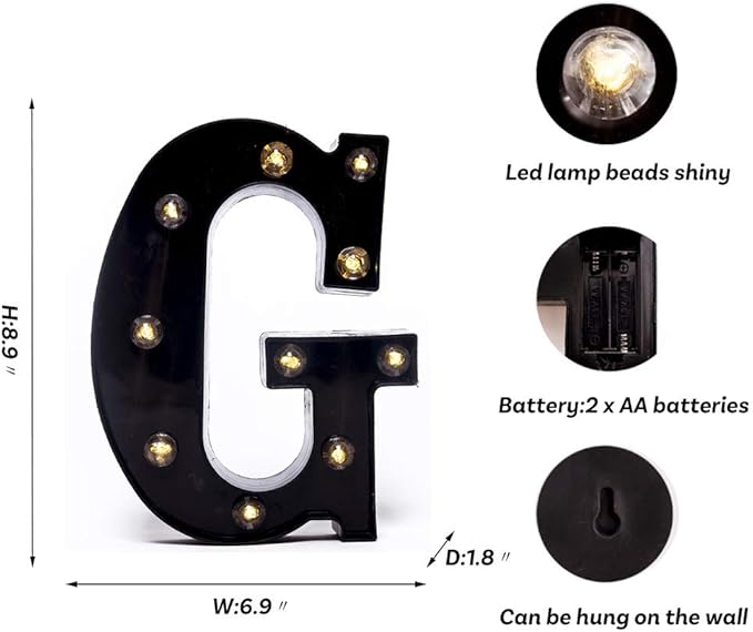 Foaky Black LED Marquee Number Lights Sign Light Up Marquee Number Lights Sign - Image 3