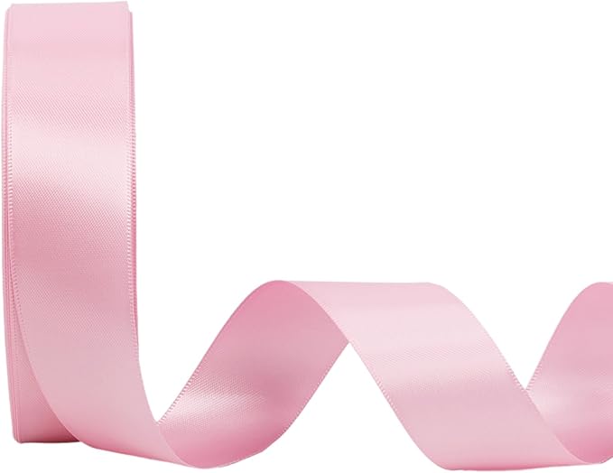 LaRibbons 1 Inch 25 Yard Double Faced Satin Ribbon, Rose Pink Satin Craft by LaRibbons