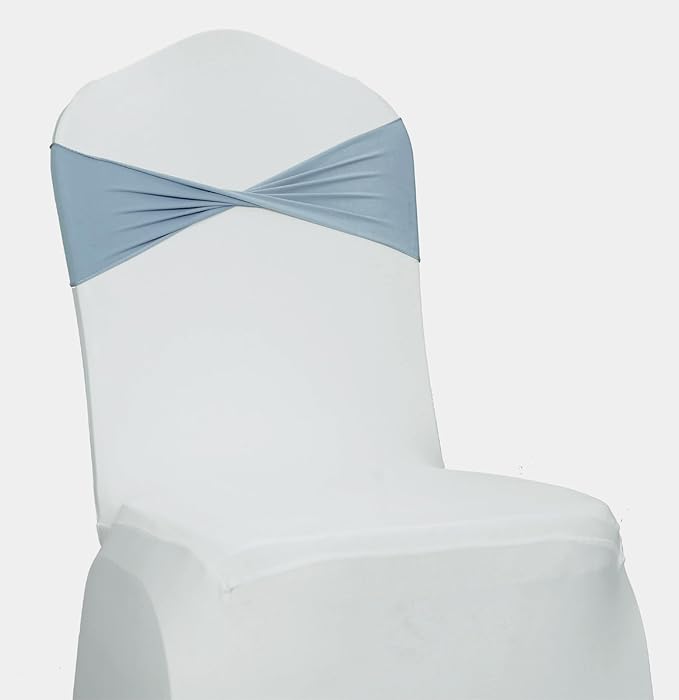 MDS Pack of 150 Spandex Chair Sashes Bows Elastic Stretch Dining Chair Bands - Image 5