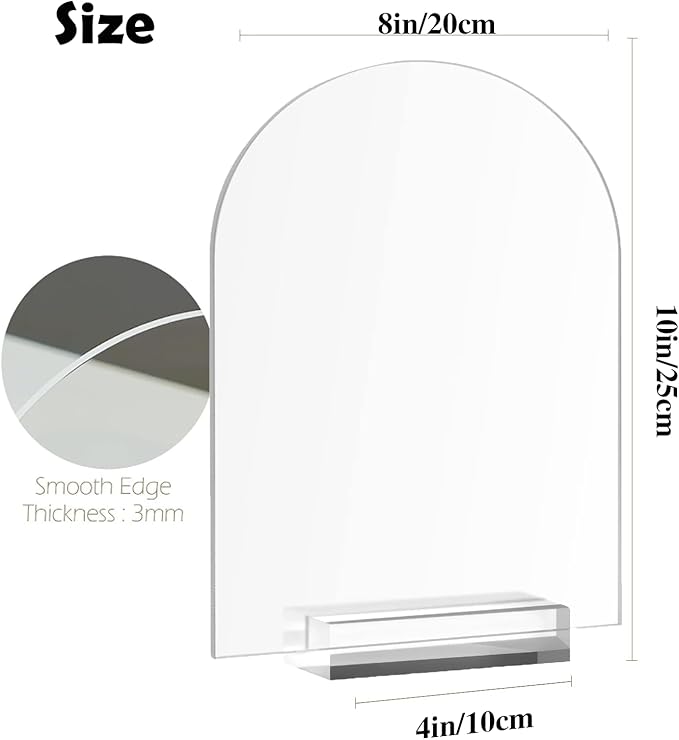 6 Pack 8x10 Inch Frosted Arch Acrylic Sign - Image 2