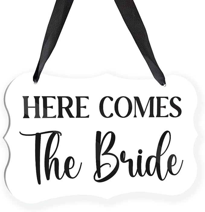 Acrylic Wedding Sign, Ring Bearer Sign, Here Comes The Bride Sign, by Unknown