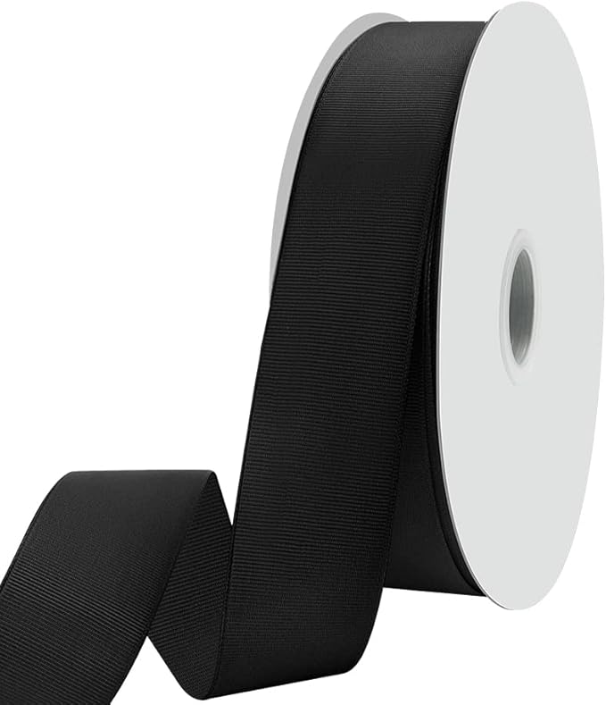 1-1/2" X 100 Yards Black Grosgrain Ribbon, Premium Grosgrain Ribbon by KMERLIFE