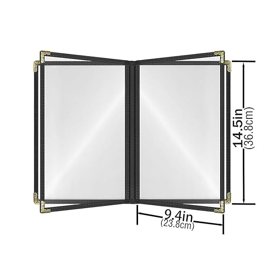 Goodsmart Restaurant Menu Covers – 25 Pack Black 8-View Booklet 8.5" x 14" - Image 2