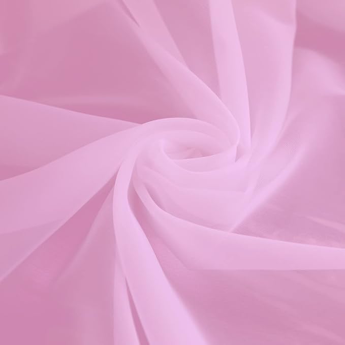 Window Pink Sheer Curtains 63 Inches Long 2 Panels Sheer Curtain Basic Rod - Image 4
