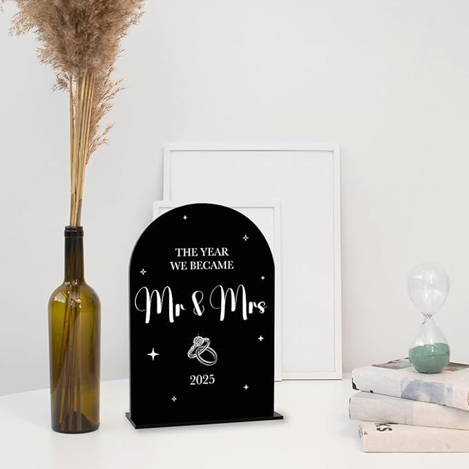 Black Wedding Sign, The Year We Became Mr and Mrs Signs, Wedding Engagement - Image 3