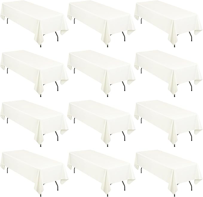 12 Pack Polyester Tablecloth 60 x 102 Inch Ivory Tablecloth by fani