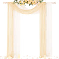Socomi Wedding Arch Draping Fabric 29" x 20Ft 2 Panels Champagne and Cream by Socomi