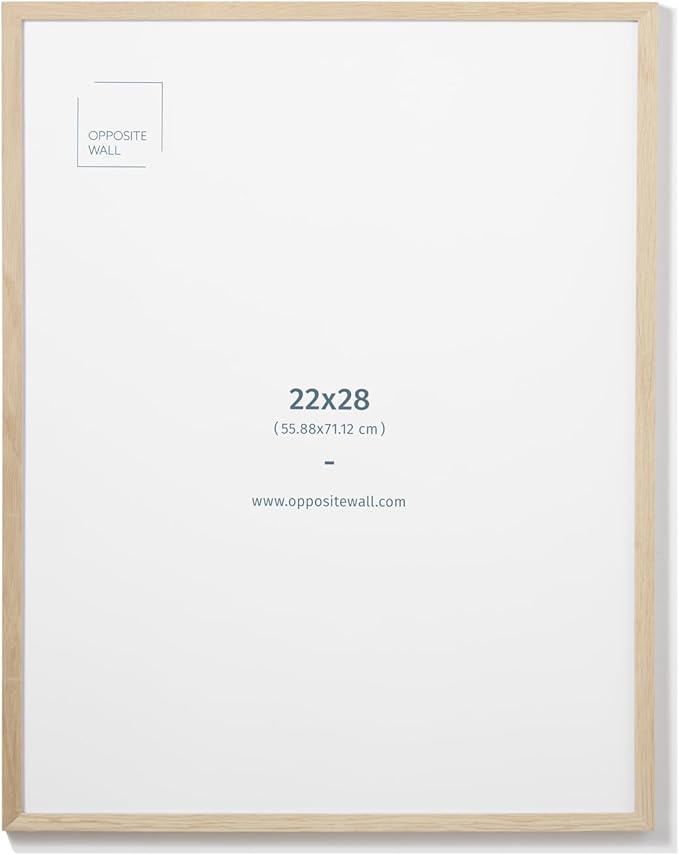Opposite Wall - 22x28 in - Natural Solid Oak Wood Picture Frame - Lightweight by OppositeWall