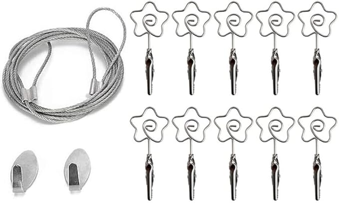 Multi-Purpose Steel Wall Hanging Photo Display Cable Wire Rod - Image 6