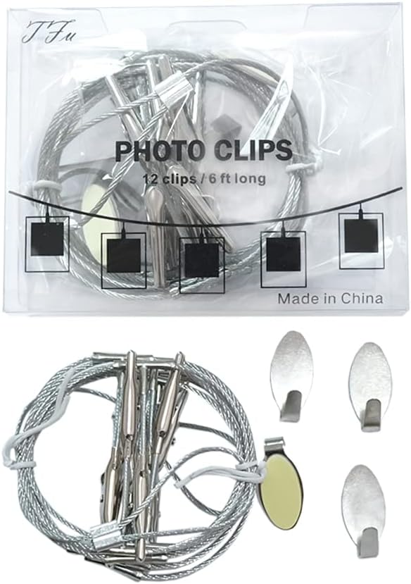 Multi-Purpose Steel Wall Hanging Photo Display Cable Wire Rod String - Image 8