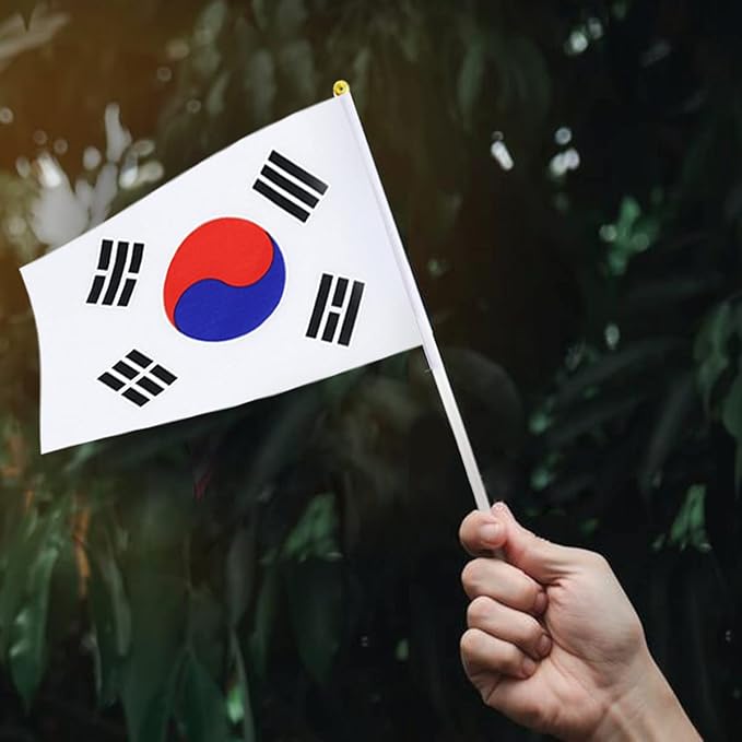 South Korea Flag South Korean Flag, Small Mini Handheld South Korea Flags on - Image 6