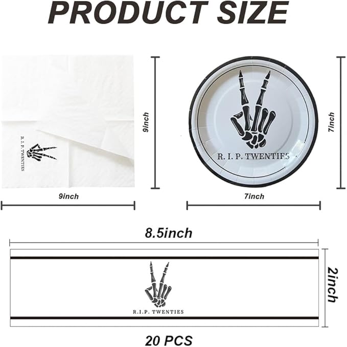 SharkBliss RIP Twenties Party Supplies 240 PCS – Paper Cocktail Napkins Party - Image 3
