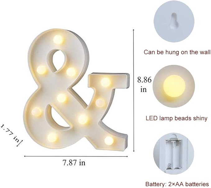 MUMUXI Marquee Light Up Letters Sign Battery Powered LED Alphabet Lights - Image 2