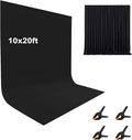 10X20ft Black Photo Backdrops for Photography, LCUIRC Two Rod Pocket Backdrops by LCUIRC