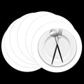50 Pieces White Paper Place Mats White Round Disposable Table Mats Decorative by Datyiiha