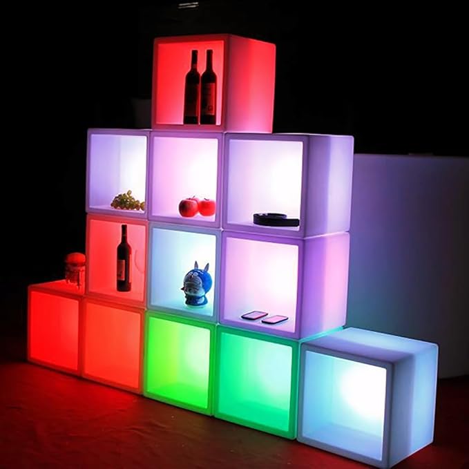 Mr.Go 16-inch SEMI-Storage LED Light Cube, Rechargeable RGB Color Changing - Image 2