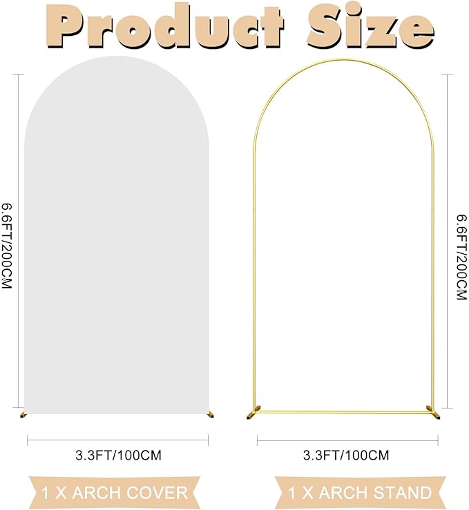 6.6FT Wedding Arch Backdrop Stand and White Arch Cover, Parties Decoration. - Image 2