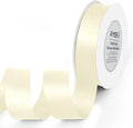 KMER LIFE 1 inch x 25 Yards Double Faced Polyester Ivory Satin Ribbon by KMERLIFE