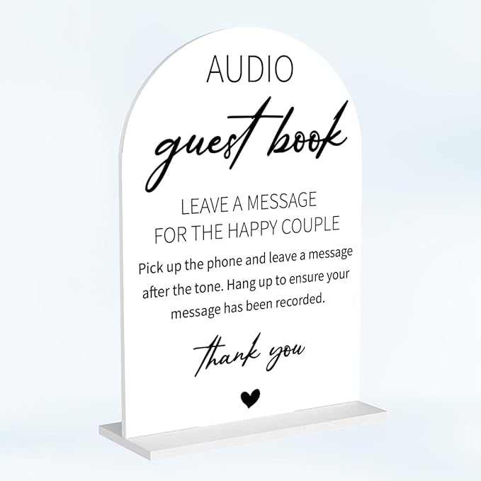 Audio Guest Book Sign for Wedding Acrylic Arch Wedding Bridal Shower Baby by Unknown