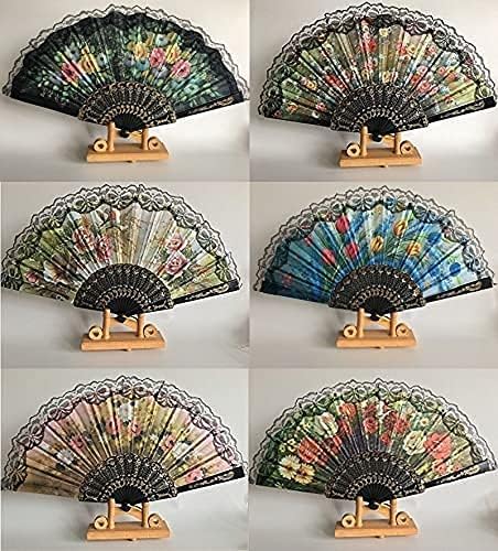 HUNANBANG 4 Pieces Folding Hand Fans Church Wedding Gift, Party Favors - Image 8