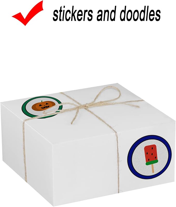Xxcxpark 16 PCS White Gift Boxes 8x8x4 Inches, Decorative Party Favor Kraft - Image 5