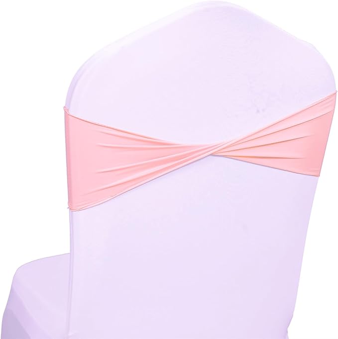 VDS Pack of 25 PCS | Dusty Rose | Spandex Chair Sashes Bows Without Buckle | by VDS