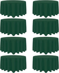 8 Pack Dark Green Round Tablecloth 90 Inch Stain and Wrinkle Resistant Round by Heneger