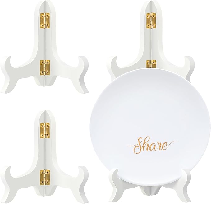 Tatuo 4 Packs Wooden Display Stand Decorative Plate Stands by Tatuo