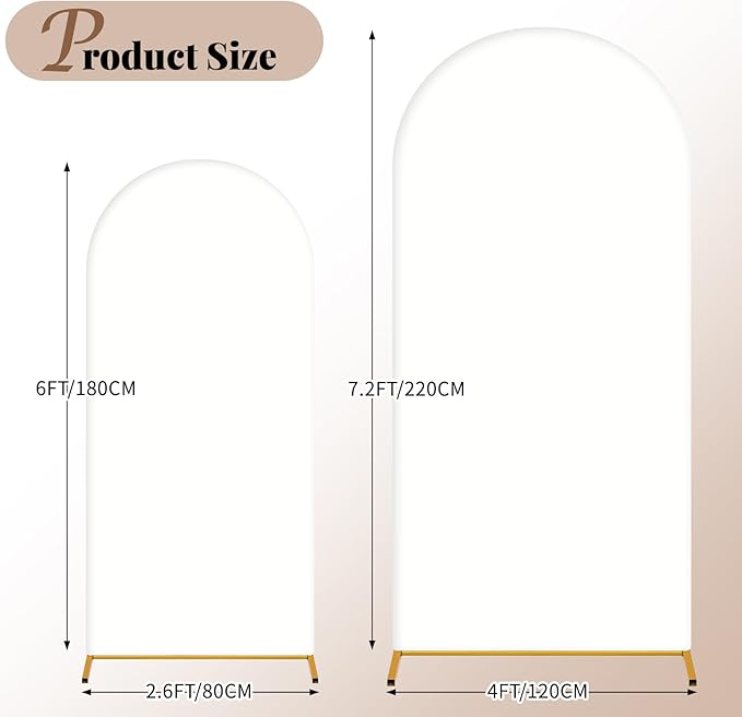 Wedding Arch Cover 6FT 7.2FT Arch Backdrop Cover Fitted Spandex Covers Set of 2 - Image 2