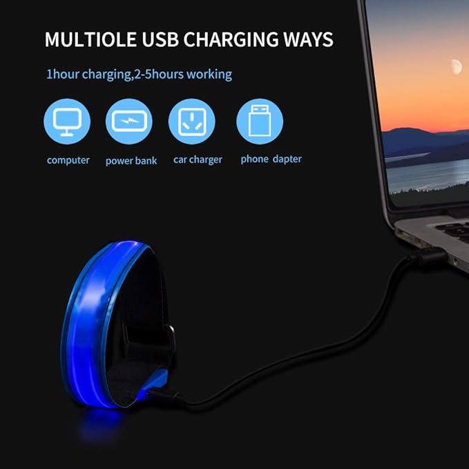 Rechargeable LED Armband for Running, Light Up LED Armband, High Visibility - Image 4