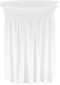 Fivenl Spandex Cocktail Table Skirt 32"x 43" White Stretch Cocktail Table Cover by Fivenl