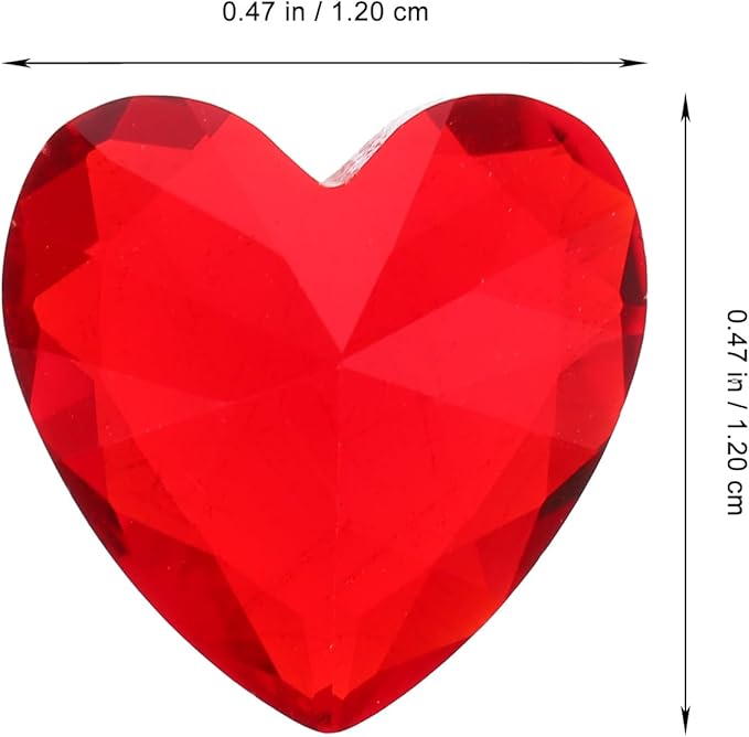 HEALLILY 20pcs Glass Red Heart Crystals Rhinestones Diamonds Valentines Day - Image 9