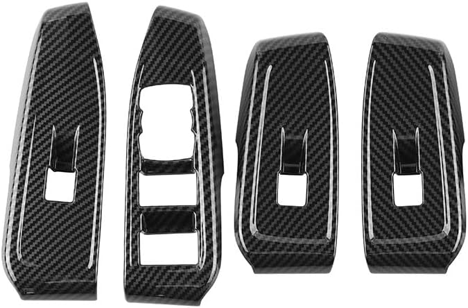 4pcs Carbon Fiber Style Front Rear Doors Window Glass Lift Switch Panel Cover by Deebior