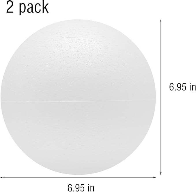 FFchuanhe 2 Pack Foam Balls for Crafts, 7 Inch Polystyrene Smooth Round Balls - Image 2