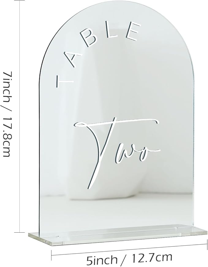 JINMURY Sliver Arch Wedding Table Numbers 1-15 - Image 2