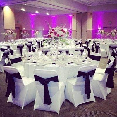 Obstal 10 PCS Burgundy Satin Chair Sashes Bows - Image 4
